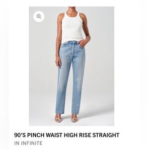 AGolde 90’s Pinch Waist High Rise Straight size 27 NWT